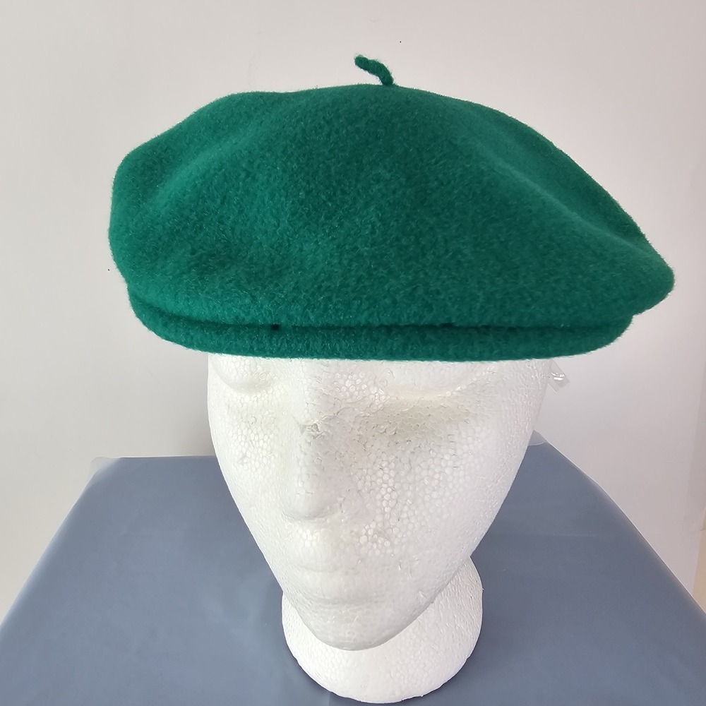 Kangol x Harrods Vintage Hat Cap Wool Beret Kelly Green Size M